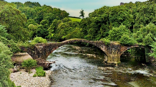 Solve Cromwell’s Bridge on the River Hodder at Great Mitton, Ribble ...