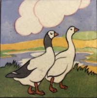 Tile with ducks