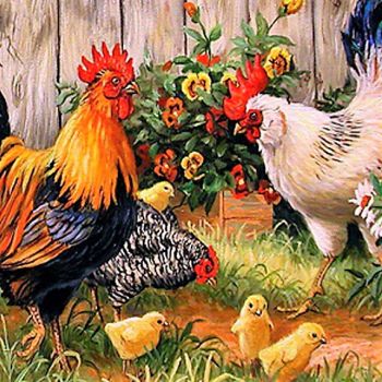 Solve Chickens jigsaw puzzle online with 16 pieces