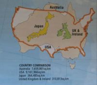 An interesting map comparing country sizes.