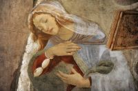 The Annunciation: Virgin Mary (detail) Fresco, 1481 by Botticelli, Sandro (1445-1510) Uffizi gallery