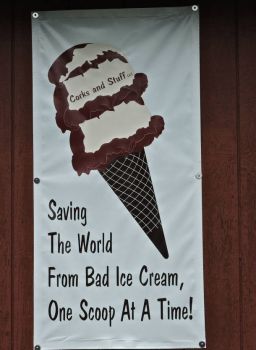Sign on an ice cream shop
