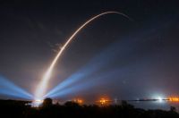 Atlas V rocket streaks into space.  Cape Canaveral Florida.