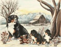 Bernese with puppies