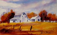 Farm Watercolor by Kathy Los-Rathburn