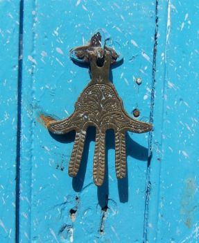 * * Door Knocker  ~  Chefchaouen, Morocco  ~  The Blue City  .......  **see note**