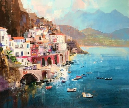 Solve Amalfi Coast 2021 ~Tom Butler (British, 1979...active) jigsaw ...