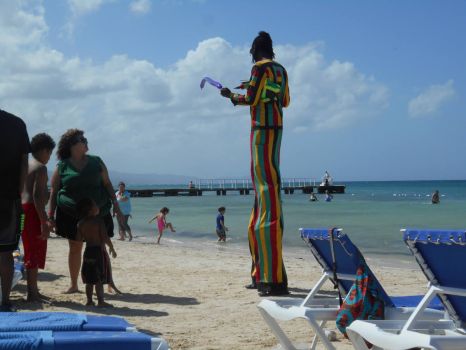 Stilts man in the Caribbean