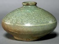 Oil Bottle with Inlaid Dots Design, Korea, Goryeo period (918-1392), 1200s-1300s