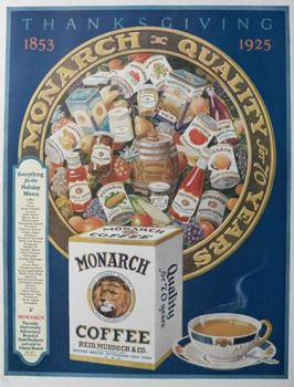 Themes Vintage ads - Monarch Coffee and foods