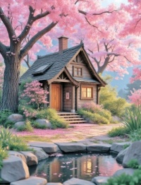 Spring Cottage, resizable 12 to 525 pieces