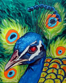 folk art peacock