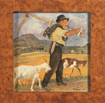 Ernest Biéler (Swiss, 1863–1948), Paysan et ses Chèvres (1946)