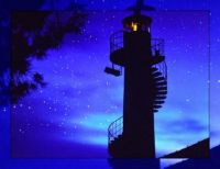 Lighthouse in the dark. . . . .