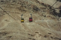 B 128 Cable cars go to top of Masada, 1994 Israel trip