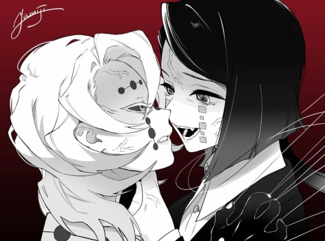 Solve Demon Slayer - Rui x Enmu jigsaw puzzle online with 12 pieces