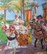 Joaquin Sorolla (1863-1923) - "Valencia: Las Grupas" / The Rumps, 1916 - (Vision of Spain murals). Hispanic Society NYC