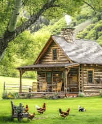 Nice Little Cabin With Chickens.....