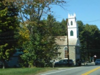 New England church, not quite a white steeple!