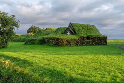 Icelandic turf-topped houses