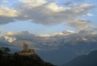 Cly Castle, overlooking the Aosta Valley in Saint-Denis, Italy