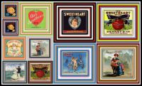 Vintage Fruit Crate Labels Depicting Love, Cupid  and Sweethearts