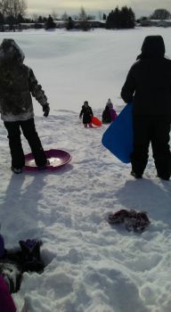 sledding with friends