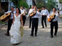 Musicians 59 - Mariachi Band Serenading Bride To Church; Sayulita, Mexico