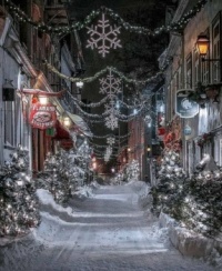 Old Town Quebec City all dressed up for Christmas