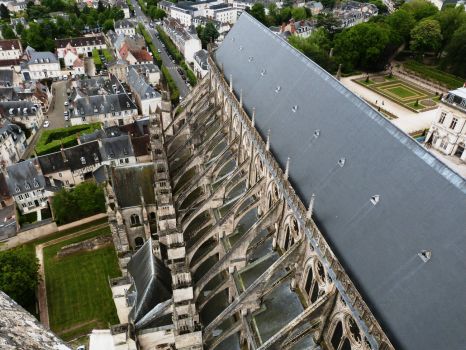 From roof of Bourges Cathedral, France