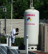 On a smoke break from reading class.