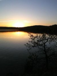 sunset over the resevoir