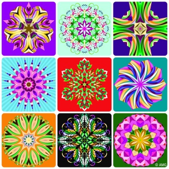Solve Sue's Springtime Swirl Recycled jigsaw puzzle online with 36 pieces