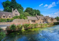The River Coln running through Bibury, Gloucestershire, UK