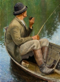 Pekka Halonen (Finnish, 1865–1933), Man Fishing (1922)