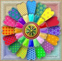 Colorful 3D Mosaic Flower