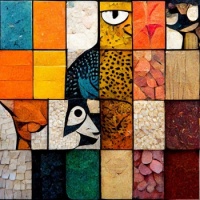 Colorful mosaic with animals
