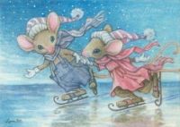 Ice Skating Mice - Lynn Bonnette