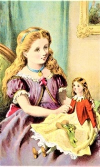 Themes Vintage illustrations/pictures - Girl with Doll