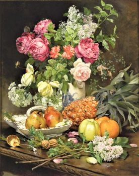 Still Life with Flowers and Pineapple (1890)