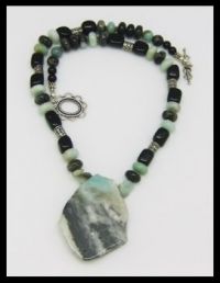 Onyx and Amazonite 'Stone Soup' Necklace 