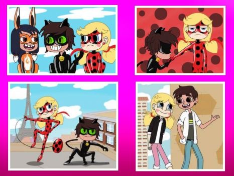 Starco as Ladybug and Cat Noir collage
