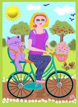 Basil and Mom Go for a Bike Ride