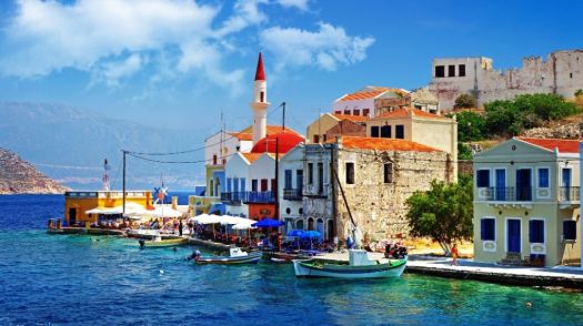 Greek coastal village - datawallpapers