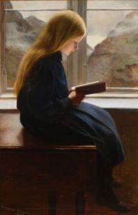 “A Little Girl Reading,” 1900, by Johan Gudmundsen-Holmgreen.