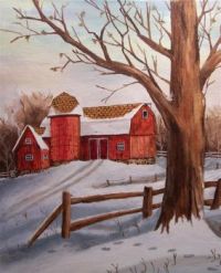 Red Barn in Winter
