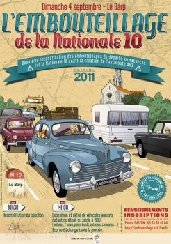 Themes Vintage illustrations/pictures - French Poster with old cars