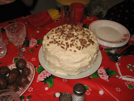Hummingbird Cake - Christmas dessert at our friend April's house
