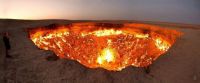 The gate of hell (Door to Hell) is a hotbed of continuously burning natural gas since it was lit by Soviet scientists in 1971