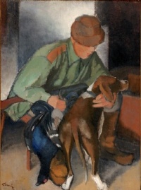 Alvar Cawén (Finnish, 1886–1935), Hunter with His Hound (1920–1930)
